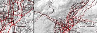 Kartenauschnitt mit Darstellung der Verkehrsmengen Radverkehr in Jena