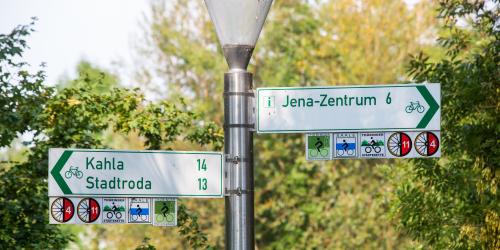 Radwegweisung in Jena