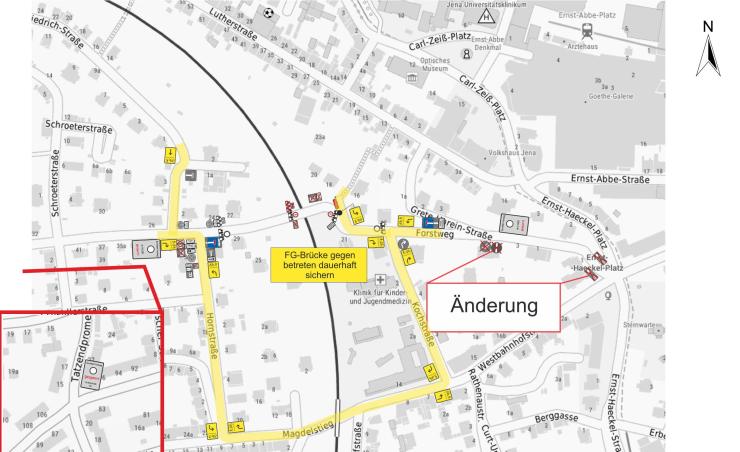 Kartenansicht Umleitung Forstwegbrücke