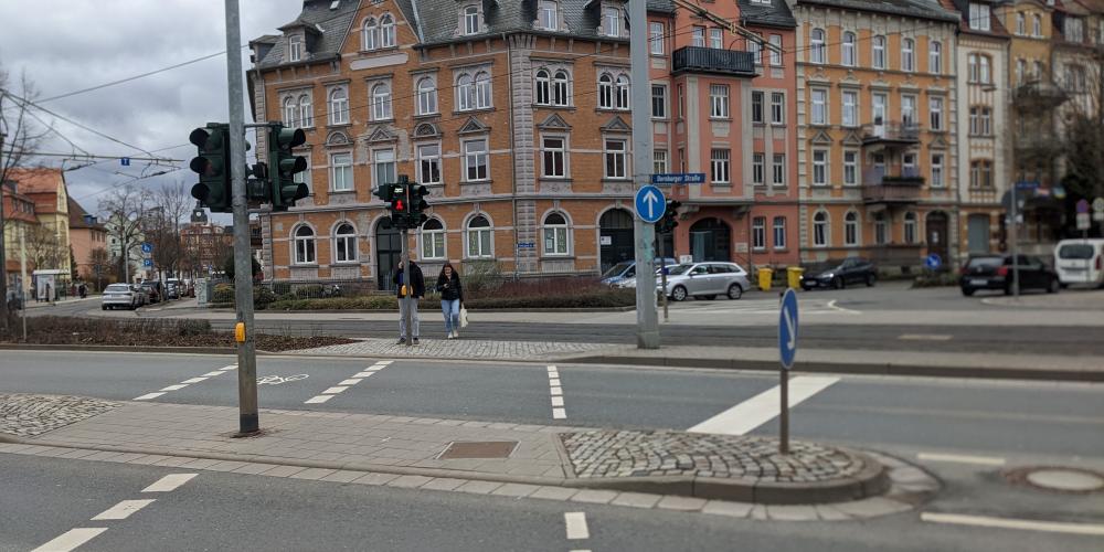 Spittelplatz Jena von Nordosten in Richtung St.-Jacobstraße gesehen